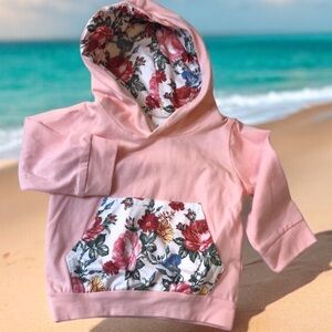 Soft Lightweight Baby Girl Floral Hodie 0-3 Months